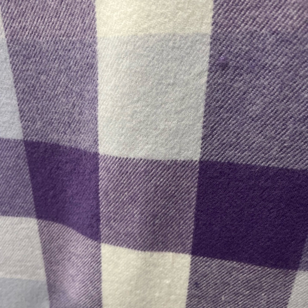 ITALY DESIGN 100% CASHMERE LAVENDER PURPLE WHITE PLAID FRINGE SCARF - Picture 8 of 10